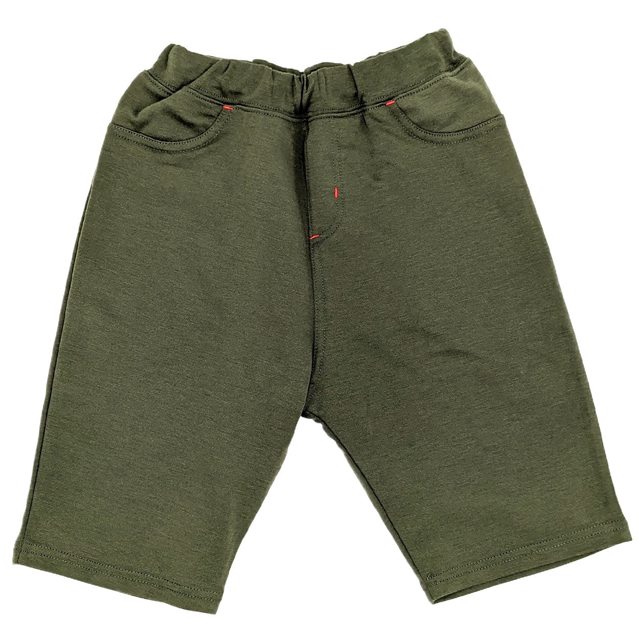 キッズ ハーフパンツ 半ズボン ストレッチ 5分丈 ボトムス 子供服 男の子 女の子 伸びる 動きやすい 春 夏 腰ゴム 110~130cm 子ども服 ズボン 伸縮性 綿混 110 120 130 (在庫限り)