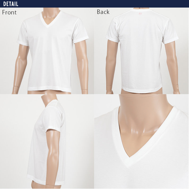 BVD インナー メンズ 半袖 vネック 2枚組 吸汗速乾 tシャツ M~LL 下着 吸水速乾 丈夫 v首 肌着 インナーシャツ アンダーウェア 男性 紳士 白 ホワイト M L LL