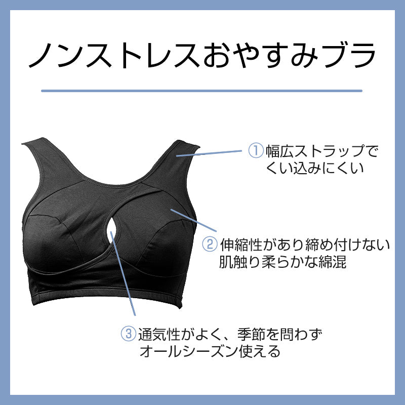 ナイトブラ おやすみブラ 綿 レディース ノンワイヤーブラ M~4L 夜用ブラ 寝るとき ブラジャー 締め付けない 食い込まない インナー 下着 リラックス 大きいサイズ 3l 4l (在庫限り)