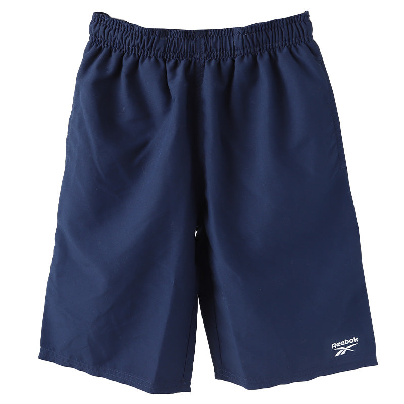スクール水着 男の子 サーフパンツ キッズ シンプル Reebok 130cm~170cm ミドル丈 水泳 海 プール 男児 男子 ジュニア 海パン 黒 紺 (在庫限り)