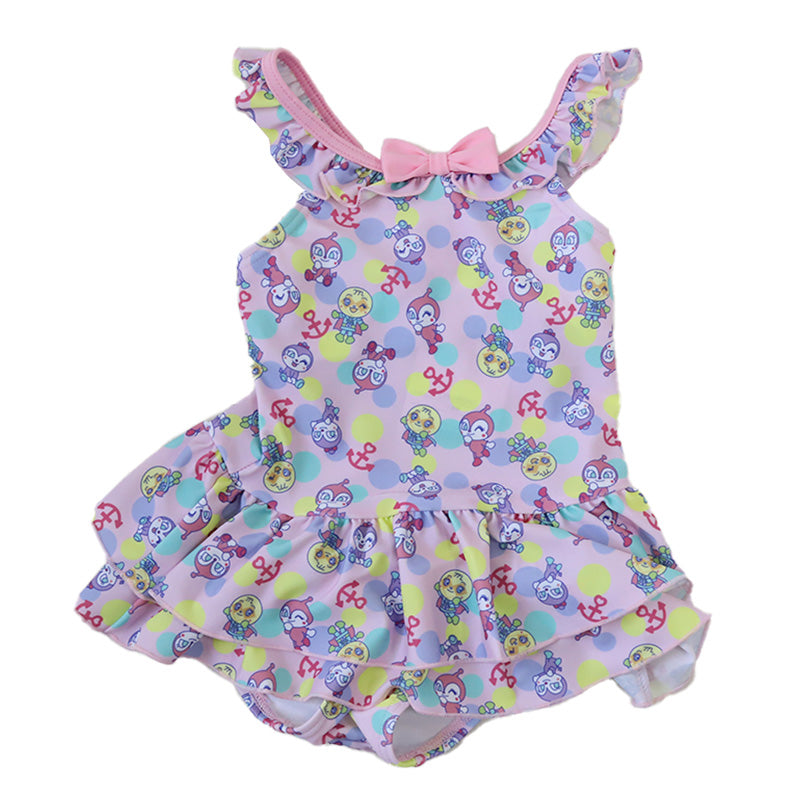 アンパンマン 水着 女の子 ワンピース キッズ 子供 100cm・110cm (子ども 100 110 かわいい 水泳 プール あんぱんまん ドキンちゃん それいけアンパンマン) (送料無料) (在庫限り)