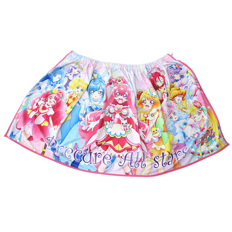 プリキュア ラップタオル キッズ 子供 巻きタオル 女の子 プールタオル マイクロファイバー 60cm(バスタオル プール スイミング 子供用 着替えタオル 子ども デリシャスパーティ オールスターズ キャラクター)