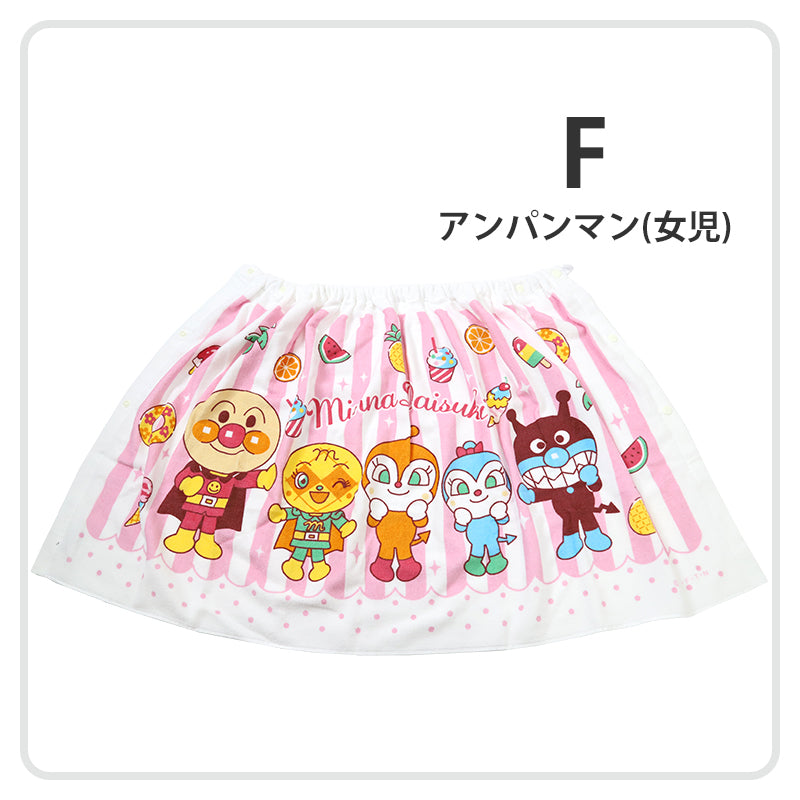 プールタオル アンパンマン 綿100% ラップタオル 巻きタオル キッズ 60cm 子供 バスタオル プール 水泳 男児 男の子 女児 女の子 キャラクター (在庫限り)