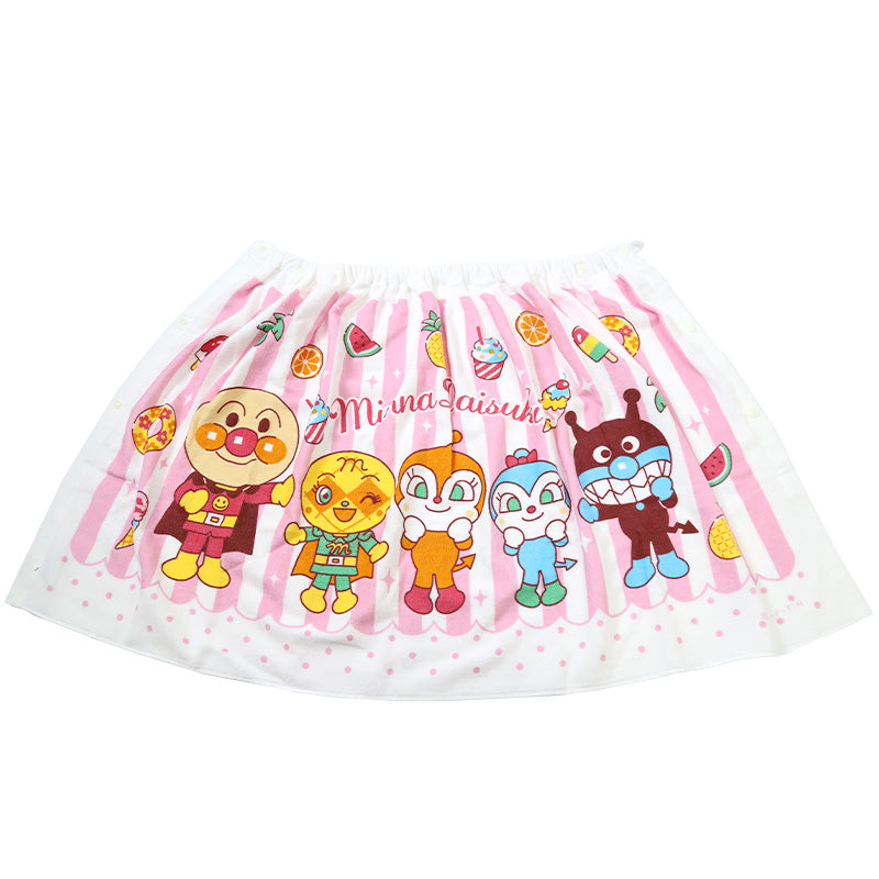 プールタオル アンパンマン 綿100% ラップタオル 巻きタオル キッズ 60cm 子供 バスタオル プール 水泳 男児 男の子 女児 女の子 キャラクター (在庫限り)