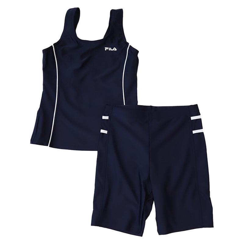 水着 スクール 女子 セパレート 子ども FILA 130cm~170cm (フィラ スクール水着 水泳 プール セパレート 海水浴 学校用 学校 黒 紺) (在庫限り)