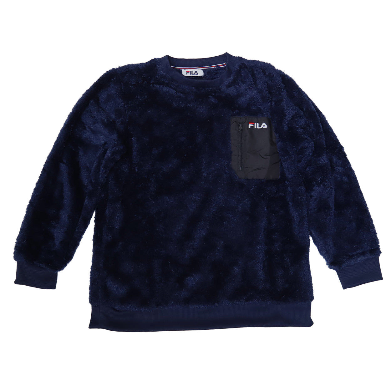 スウェットトップス レディース FILA モコモコ M/L/LL スウェット トレーナー レディース シャギー FILA 暖かい トップス 毛 モコモコ 冬 長袖 ポケット ファスナー (在庫限り)