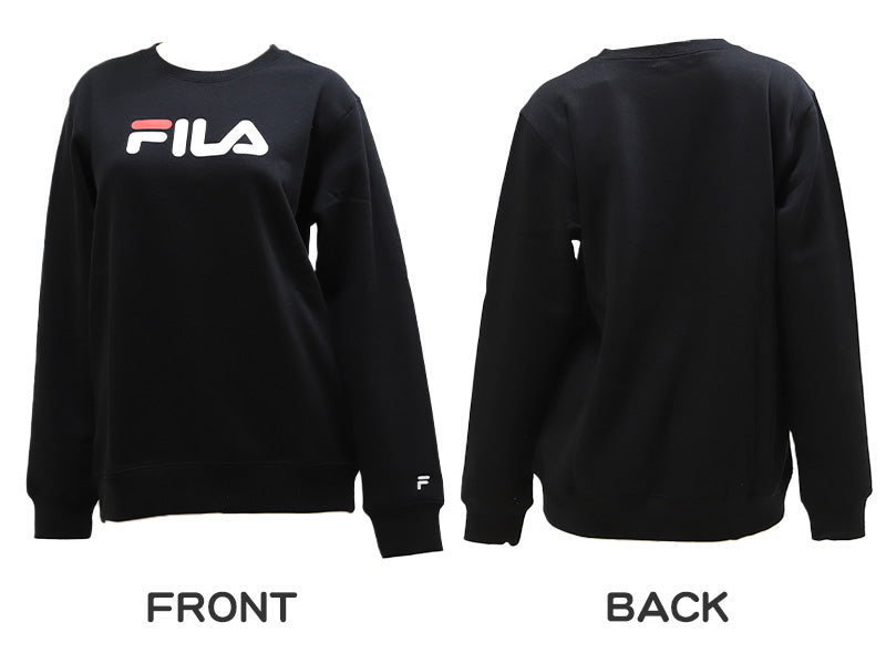 レディース トレーナー 裏起毛 スウェット シャツ 冬 長袖 FILA フィラ M~LL トップス 女性 女子 冬服 暖かい あったか ロゴ カジュアル シンプル (在庫限り)