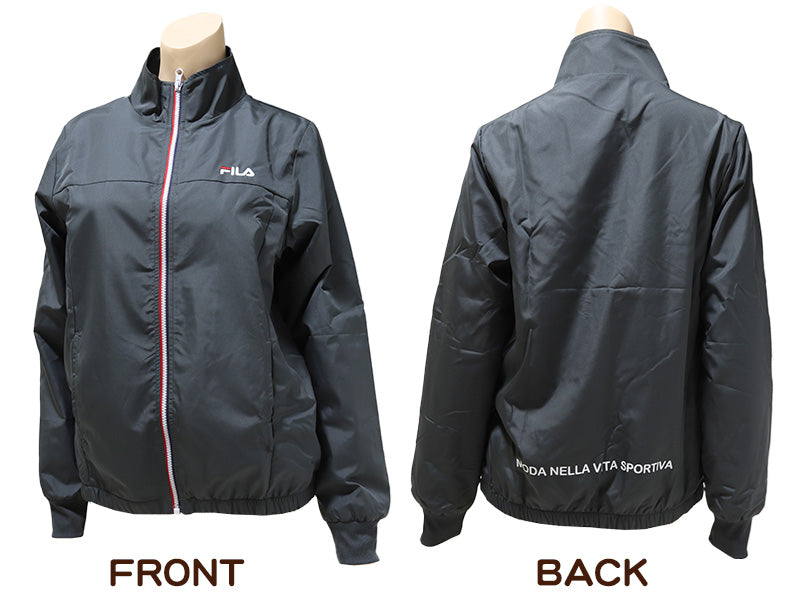 ウインドブレーカー 裏 フリース FILA M L LL ジップアップ フルジップ フリース レディース ネイビー ブラック グレー FILA フィラ (送料無料) (在庫限り)