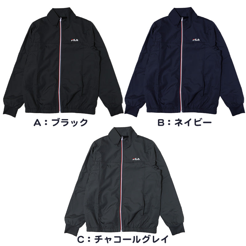 ウインドブレーカー 裏 フリース FILA M L LL ジップアップ フルジップ フリース レディース ネイビー ブラック グレー FILA フィラ (送料無料) (在庫限り)