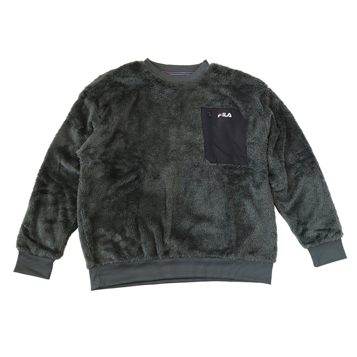FILA トレーナー メンズ ボア もこもこ シャギー クルーネック トップス M/L/LL フィラ 暖かい 長袖 冬 冬服 レディース 毛 モコモコ ポケット ファスナー (在庫限り)