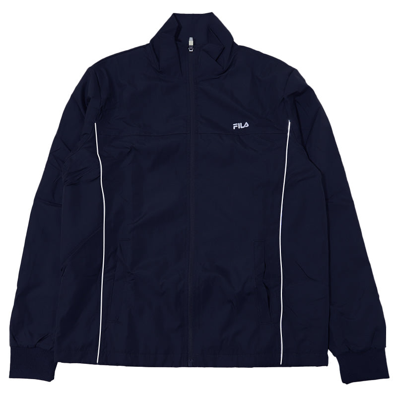 ウインドブレーカー メンズ フリース FILA M L LL ジャケット スポーツ 上着 裏起毛 暖かい トップス ファスナー フルジップ フィラ 紺 黒 灰 長袖 紫外線 反射材 夜 (送料無料) (在庫限り)