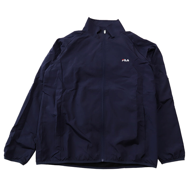 ウインドブレーカー トップス メンズ FILA 裏起毛 M L LL ( ジャケット スタンド スポーツ ハイネック 上着 暖かい ファスナー フルジップ FILA 紺 黒 長袖 紫外線 シャカシャカ )