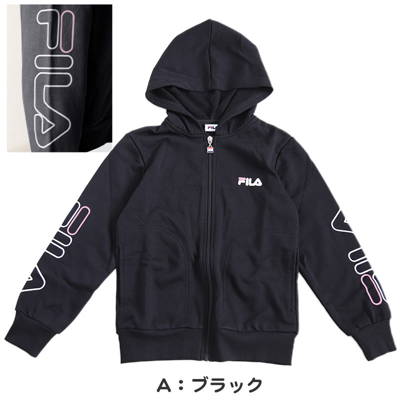 FILA KIDS ジップパーカー 130cm~160cm フード 子供 子ども 長袖 薄手 130 140 150 160 ジップアップ (送料無料) (在庫限り)