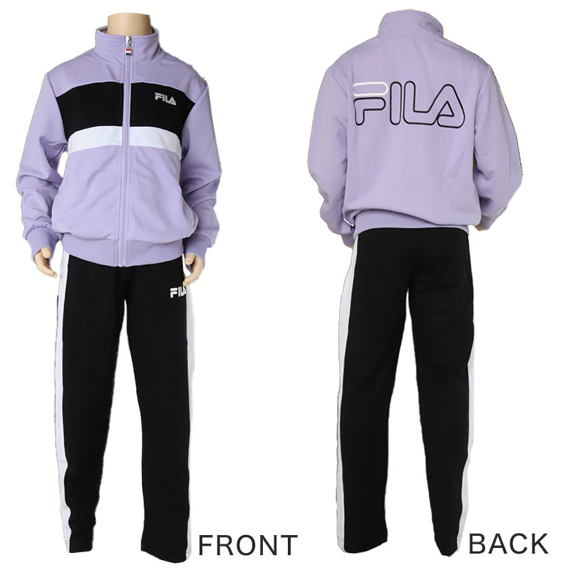 ジャージ ジュニア 上下 子供 FILA 女の子 キッズ 130cm~160cm (セット 子供 フィラ トレーニングウェア スポーツ パープル 黒 紺) (送料無料) (在庫限り)