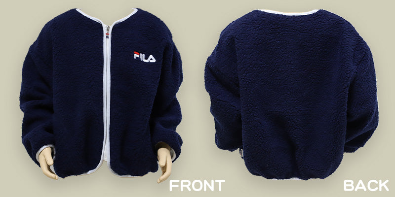 キッズ ボア ジャケット ブルゾン 子供服 アウター 冬服 秋 FILA 130~160cm 子供 女の子 冬 トップス もこもこ 暖かい あったか 上着 フィラ (送料無料) (在庫限り)