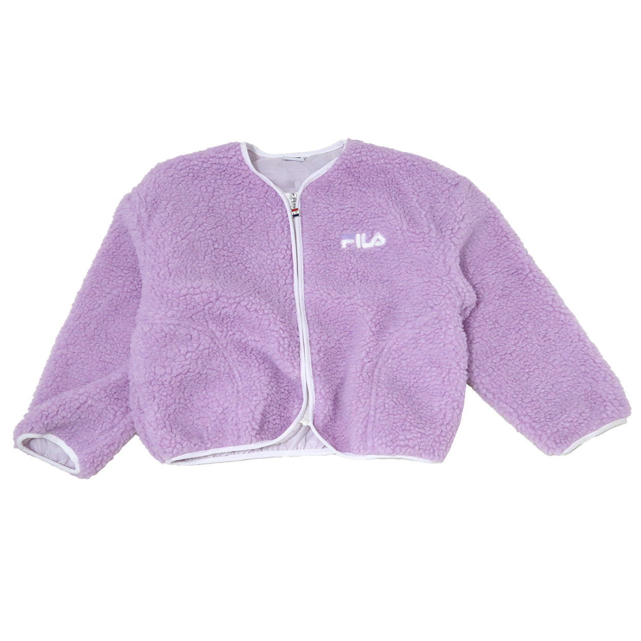 キッズ ボア ジャケット ブルゾン 女の子 子供服 アウター フード なし 冬服 秋 FILA 130~160cm 子供 上着 冬 トップス もこもこ 暖かい あったか 軽い フィラ (送料無料)