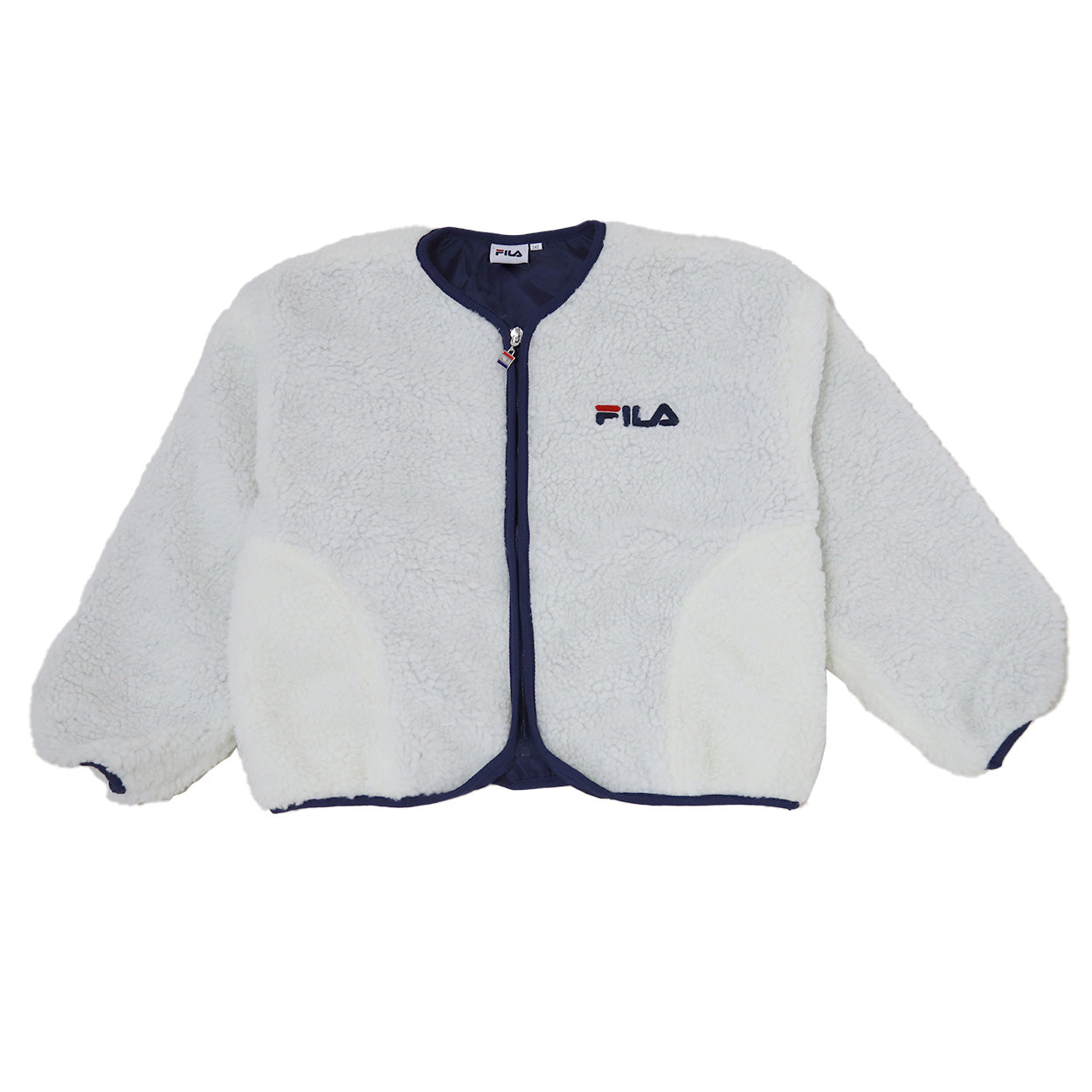 キッズ ボア ジャケット ブルゾン 女の子 子供服 アウター フード なし 冬服 秋 FILA 130~160cm 子供 上着 冬 トップス もこもこ 暖かい あったか 軽い フィラ (送料無料) (在庫限り)