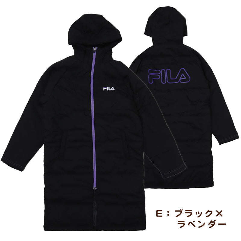 FILA ベンチコート ジュニア キッズ 裏ボア 130~160cm 子供服 冬服 コート 子供 子ども フード付き アウター サッカー スポーツウエア 保温 防寒 暖かい 防寒着 130 140 150 160 フィラ (送料無料)