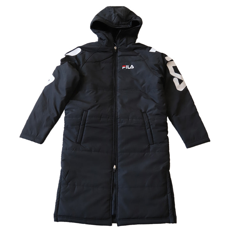 FILA ベンチコート ジュニア キッズ 裏ボア 130~160cm 子供服 冬服 コート 子供 子ども フード付き アウター サッカー スポーツウエア 保温 防寒 暖かい 防寒着 130 140 150 160 フィラ (送料無料)