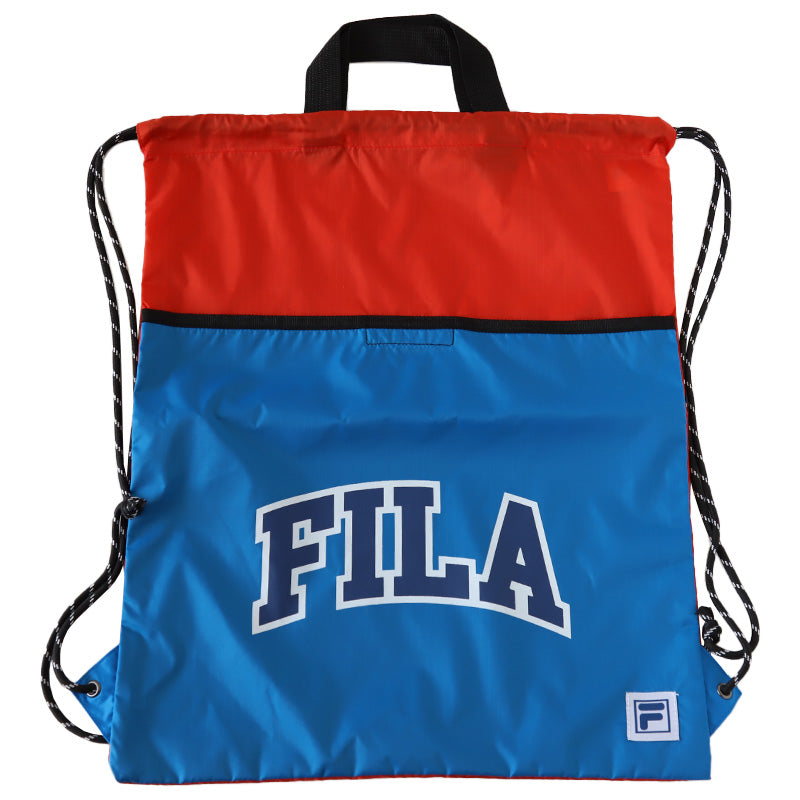 ナップサック 持ち手付き 大きめ スポーツ FILA フリーサイズ (男の子 女の子 体操着 小学校 シューズ入れ シンプル 無地 リーボック スクール ナイロン) (在庫限り)