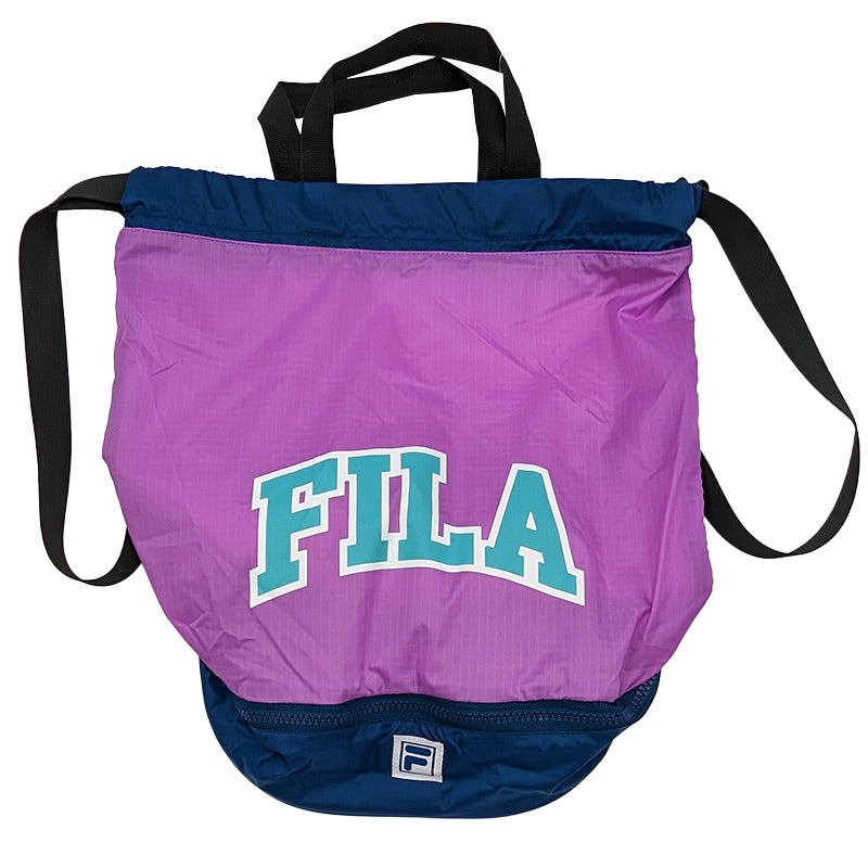 プールバッグ プールバック 男の子 女の子 キッズ スポーツ 大きめ 持ち手付き FILA フリーサイズ (二重底 ボンサック 小学校 小学生 中学生 大容量 ファスナー 下ポケット) (在庫限り)