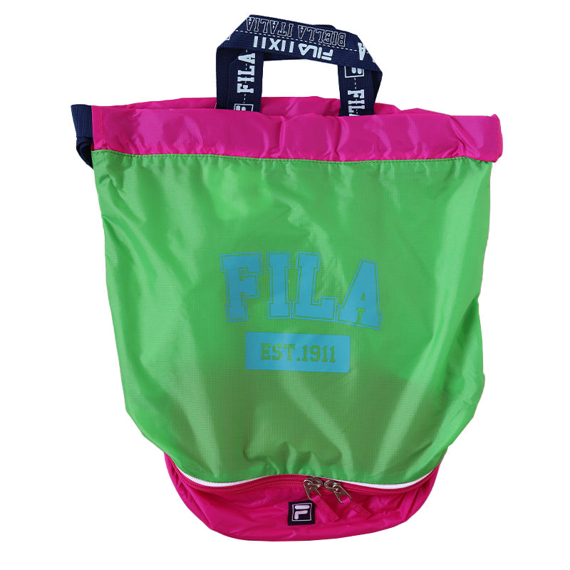 プールバッグ プールバック 男の子 女の子 キッズ スポーツ 大きめ 持ち手付き FILA フリーサイズ (二重底 ボンサック 小学校 小学生 中学生 大容量 ファスナー 下ポケット) (在庫限り)