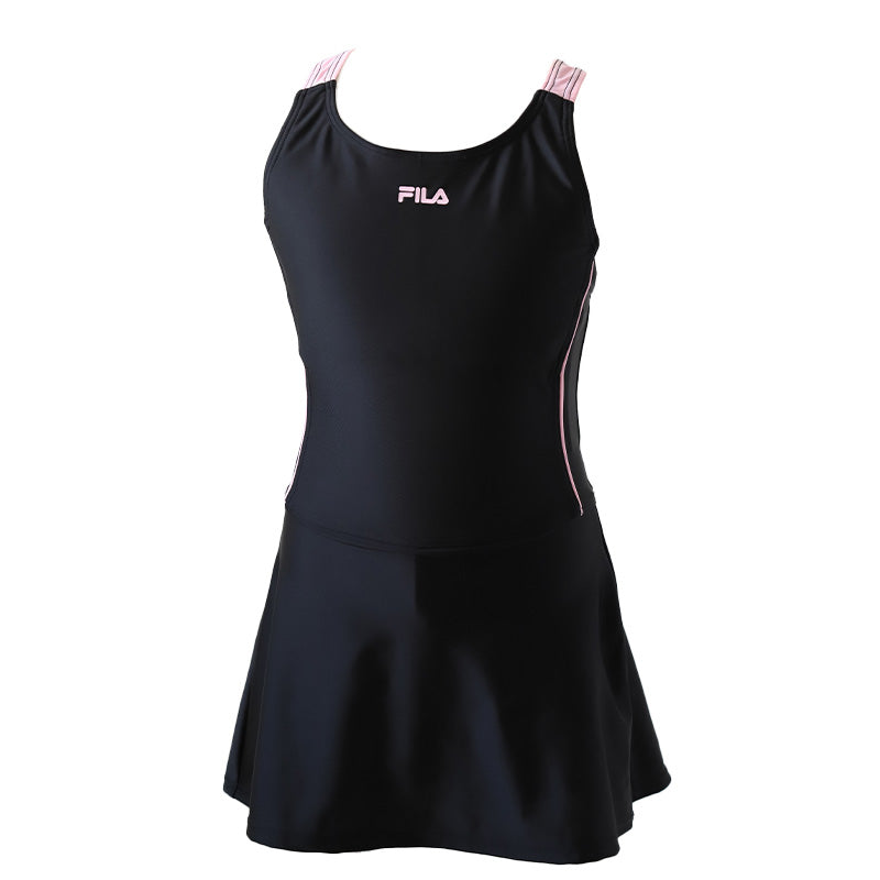 スクール水着 女の子 Aライン ワンピース キッズ 120cm~170cm (フィラ 女子 水泳 FILA プール シンプル パンツ) (在庫限り)