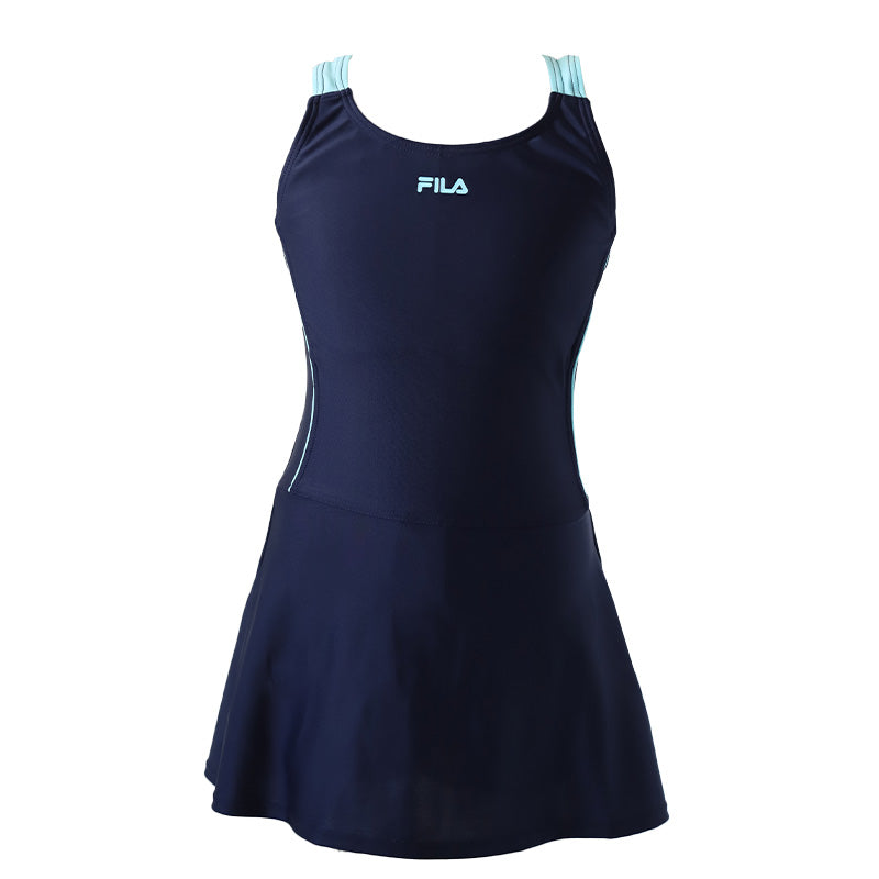 スクール水着 女の子 Aライン ワンピース キッズ 120cm~170cm (フィラ 女子 水泳 FILA プール シンプル パンツ)