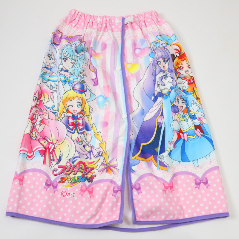 プリキュア ラップタオル 巻きタオル キッズ 女の子 マイクロファイバー 女子 60cm バスタオル プール タオル スイミング 子供 着替えタオル 子ども オールスターズ