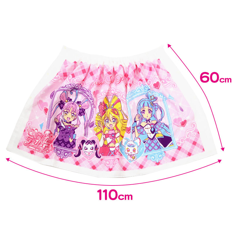 ラップタオル 巻きタオル プリキュア 綿100 60cm (ビーチタオル バスタオル プール スイミング 小学生 水泳 女子 女の子 ジュニア 吸水 着替えタオル 子ども キャラクター) (在庫限り)