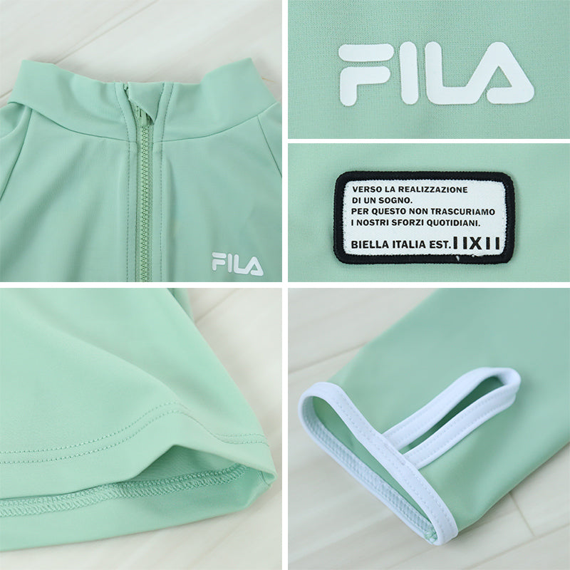 ラッシュガード 子供 女子 ジュニア キッズ FILA 長袖 130 140 150 160 170 フィラ スクール 水着 女の子 スク水 プール 紫外線対策 uvカット 水泳 学校 (送料無料) (在庫限り)