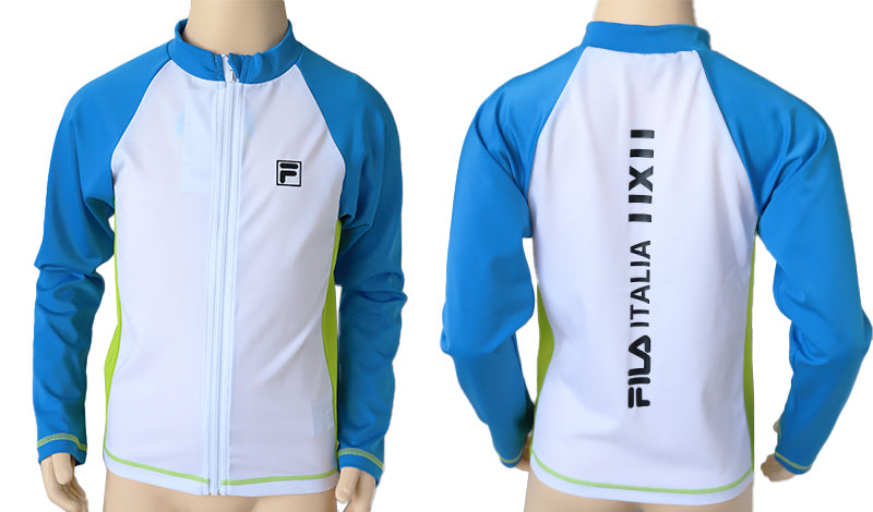 ラッシュガード 子供 男子 男の子 ジュニア キッズ FILA 長袖 130 140 150 160 170 フィラ スクール 水着 プール 紫外線対策 uvカット 水泳 学校 (在庫限り)