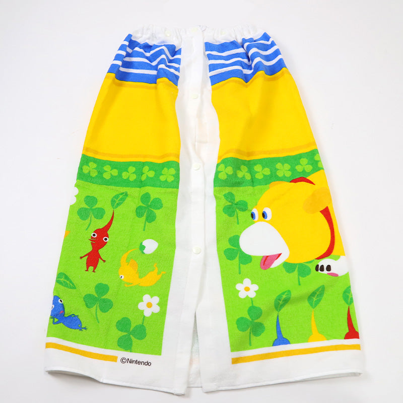 ラップタオル 巻きタオル 綿100% キャラクター かわいい キッズ 子供 80cm丈 ビーチタオル バスタオル 小学生 プール 水泳 男の子 男子 女の子 女子 ジュニア 吸水 ピクミン