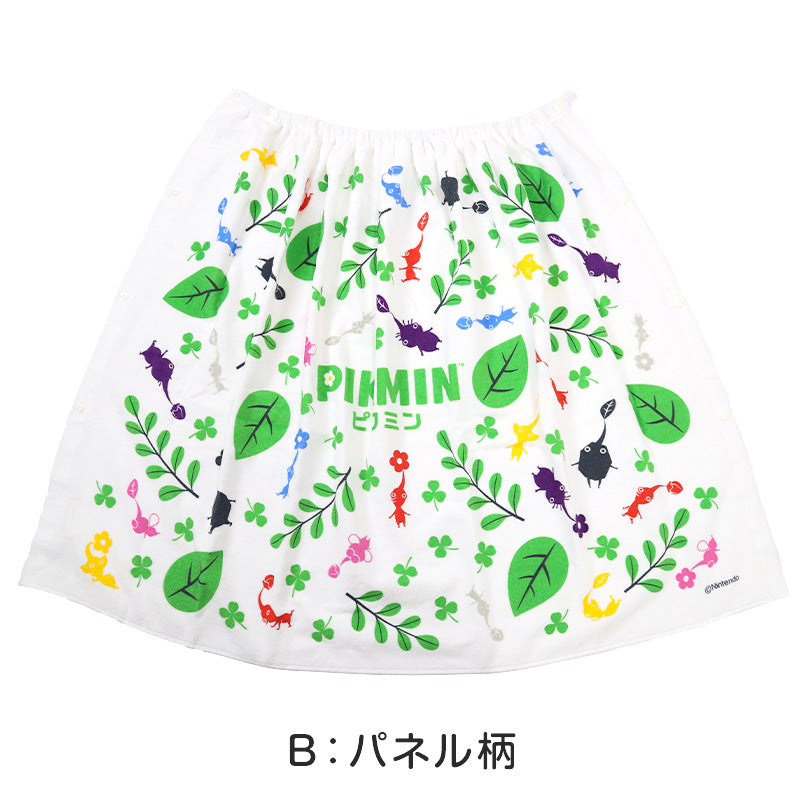 ラップタオル 巻きタオル 綿100% キャラクター かわいい キッズ 子供 80cm丈 ビーチタオル バスタオル 小学生 プール 水泳 男の子 男子 女の子 女子 ジュニア 吸水 ピクミン