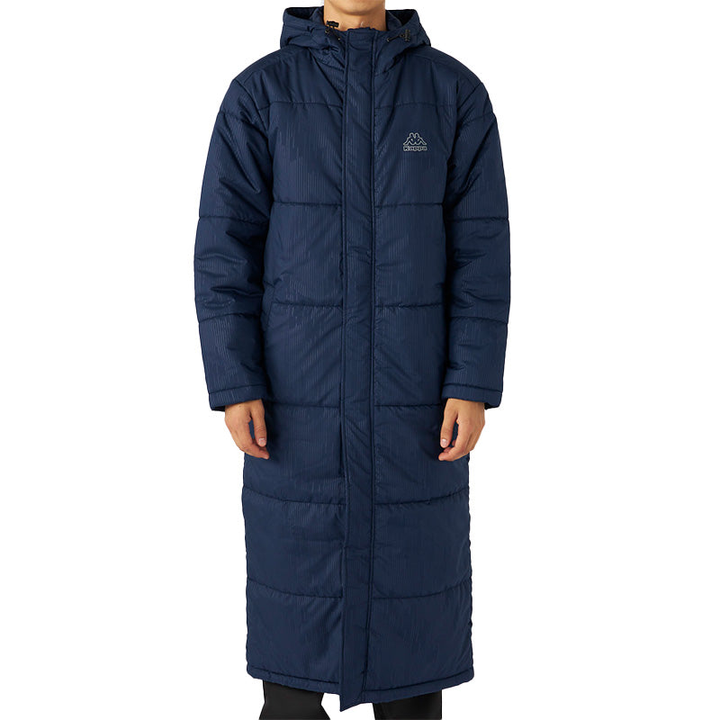 ベンチコート メンズ ロング 防寒 防風 アウトドア Kappa カッパ M L LL ロングコート フード付き 観戦 スポーツ観戦 中綿 防寒着 軽い 軽量 暖かい ゆったり シンプル おしゃれ コーデ アウター ジャケット (送料無料)