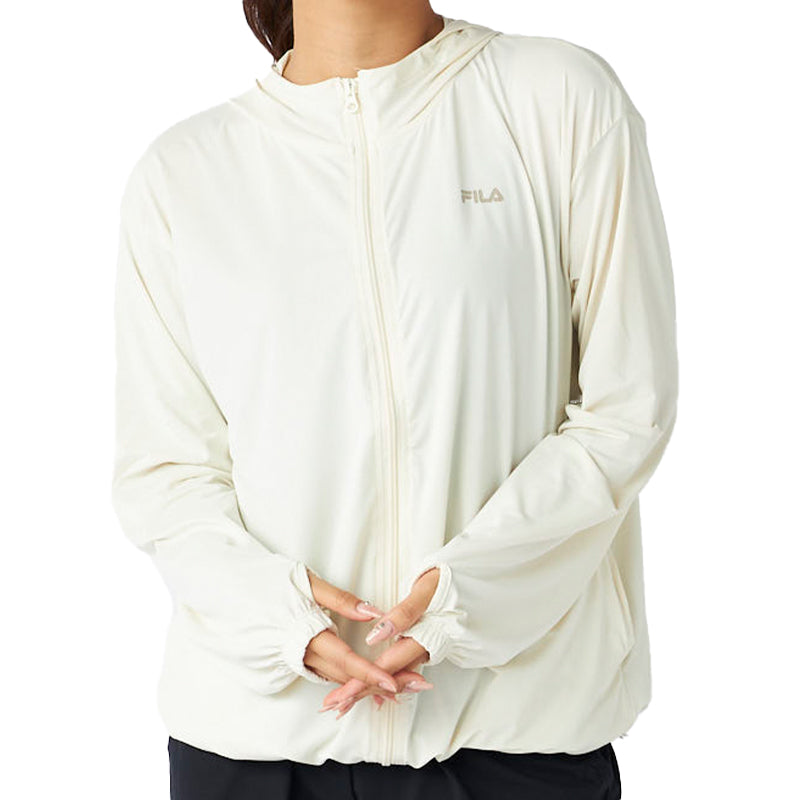 FILA UVパーカー レディース 接触冷感 ラッシュパーカー UVカット パーカー 吸汗速乾 紫外線対策 日焼け対策 冷感パーカー ラッシュガード フード付き M L LL 軽量 羽織り 夏パーカー スポーツウェア 水着の上から 着るUV対策 海 プール ママコーデ 夏 アウトドア