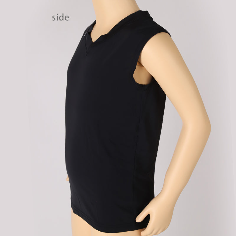 キッズ スポーツ ノースリーブ ストレッチ 涼感 UVカット 130~170cm 子供 子ども 女の子 男の子 ジュニア インナー 黒 スポーツインナー