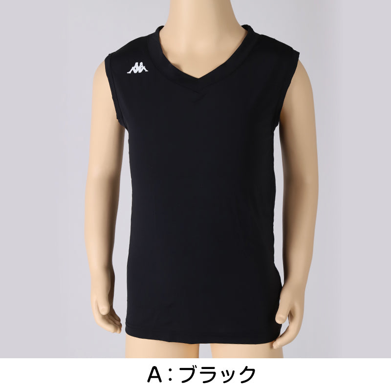 キッズ スポーツ ノースリーブ ストレッチ 涼感 UVカット 130~170cm 子供 子ども 女の子 男の子 ジュニア インナー 黒 スポーツインナー