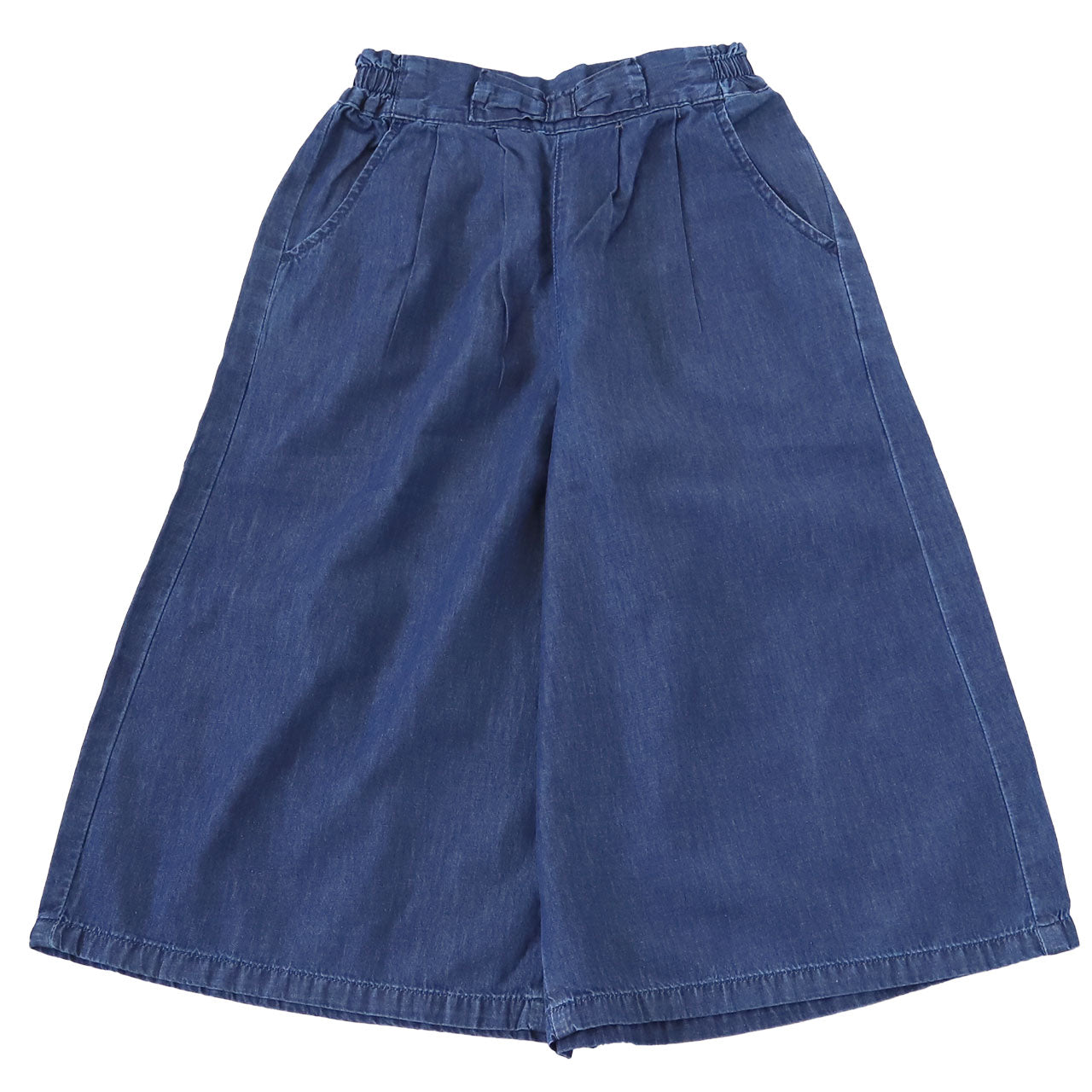 女の子 綿100% デニム ガウチョパンツ ワイドパンツ 子供服 110~160cm キッズ ガールズ ガール 女子 ジュニア 女児 子供 春夏 ボトムス ボトム コットン 通園 通学 デイリー (在庫限り)