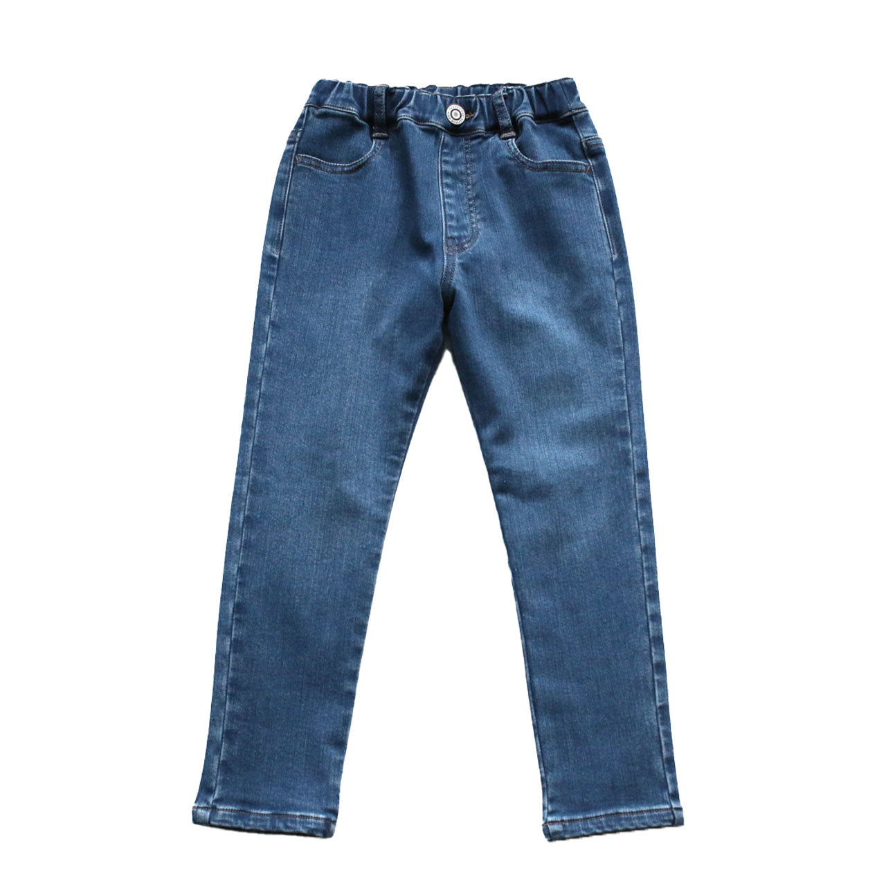 子供 ストレッチデニム 長ズボン ロングパンツ 90~160cm (ズボン デニム ジーンズ ジーパン 男女兼用 キッズ ジュニア こども 子供 子供服 ボトムス 通園 通学 デイリー)
