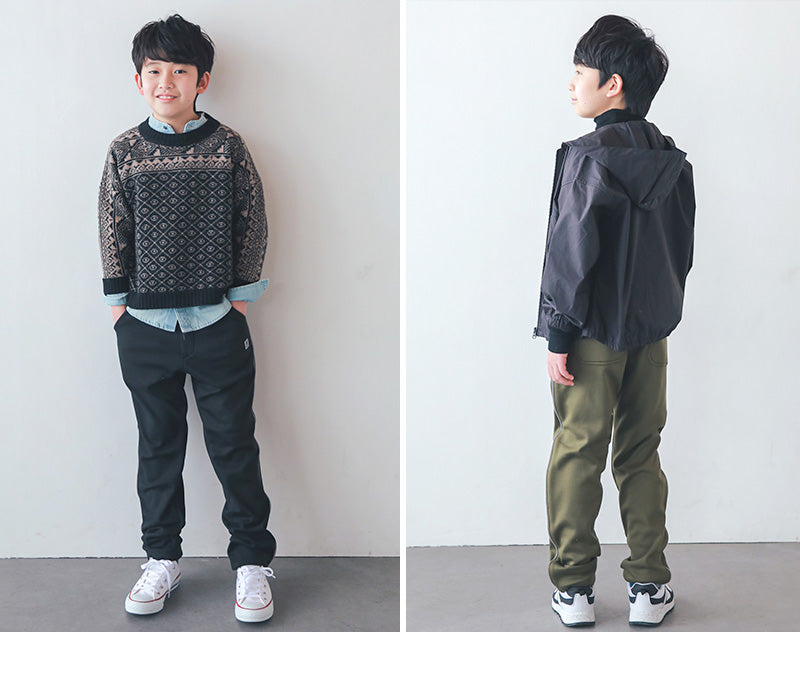 男の子 シャギーパンツ 裏起毛 長ズボン ロングパンツ ボトムス 140~170cm (ストレッチ ズボン キッズ ジュニア こども 子ども 子供服 通学 デイリー) (在庫限り)