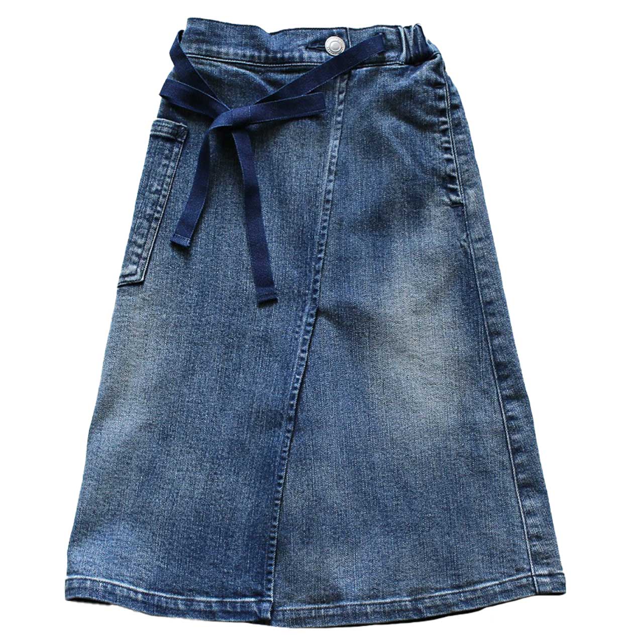 女の子 スカート ロングスカート デニムスカート 100~160cm (ストレッチ デニム キッズ ジュニア こども 子供 子供服 ボトムス 通園 通学 デイリー) (在庫限り)