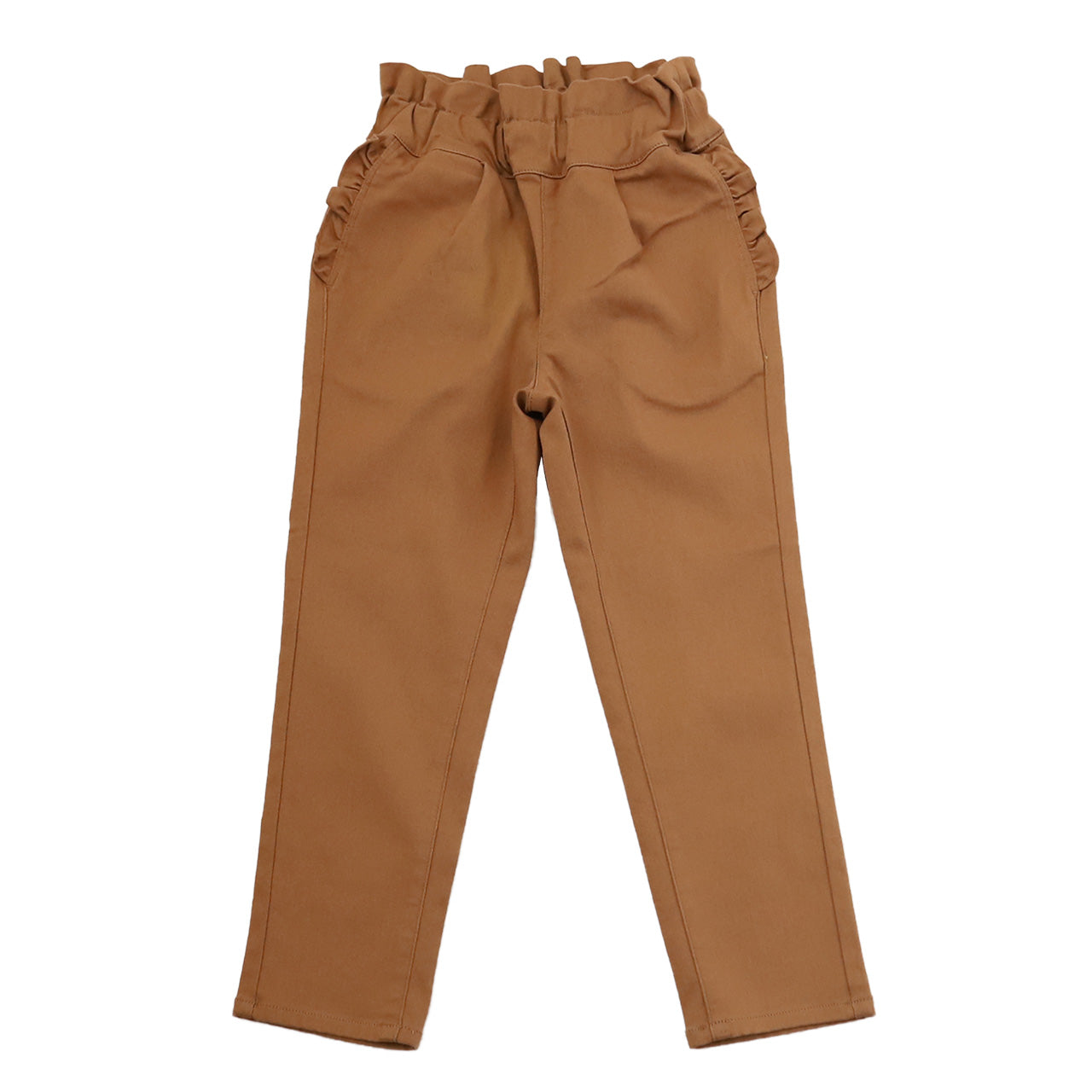 女の子 フリル付きパンツ 長ズボン ロングパンツ ボトムス 90~160cm (ストレッチ ズボン キッズ ジュニア こども 子供 子供服 ボトムス 通園 通学 デイリー) (在庫限り)