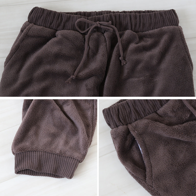 ルームパンツ レディース 冬 起毛 パジャマ ズボン かわいい あったかい ルームウェア 部屋着 M-L ジョガーパンツ ルームウエア ボトム パンツ やわらかい もこもこ 防寒対策 無地 シンプル 裾しぼり 婦人 女子 女性
