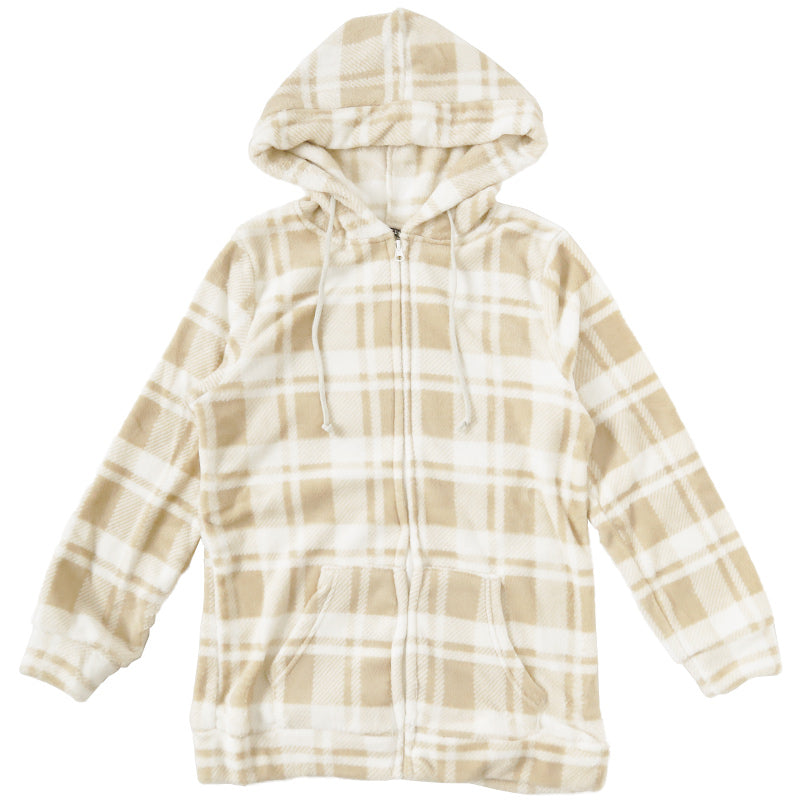 ルームウェア パーカー レディース もこもこ 冬 フード ルームウエア 部屋着 M-L パジャマ かわいい あったかい 秋 春 モコモコ やわらかい 柄 防寒対策 起毛 ボーダー チェック (在庫限り)