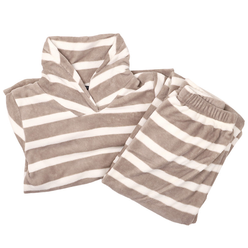 パジャマ レディース 冬 かわいい あったかい ルームウェア 長袖 婦人 ヘチマ襟 部屋着 M-L やわらかい もこもこ 柄 上下 ボーダー シマエナガ 花柄 クマ ハリネズミ パンダ