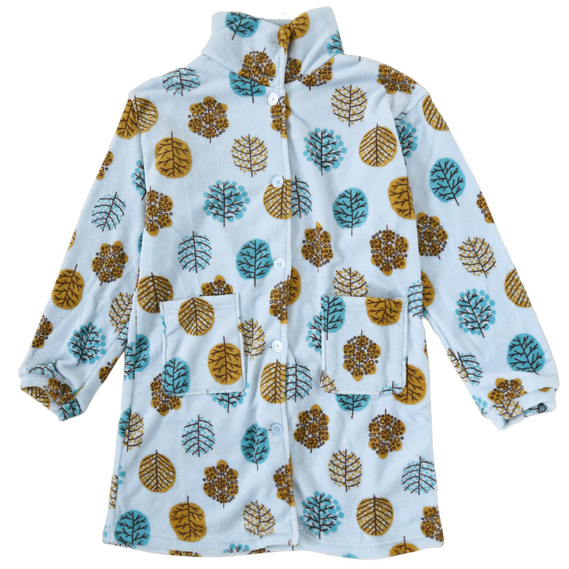 レディース カーディガン ルームウェア 冬 もこもこ チュニック 襟付き 柄 かわいい あったかい M-L ルームウエア 部屋着 パジャマ 冬用 暖かい 防寒 起毛 ハリネズミ ボーダー チェック ツリー ドット 犬 (在庫限り)