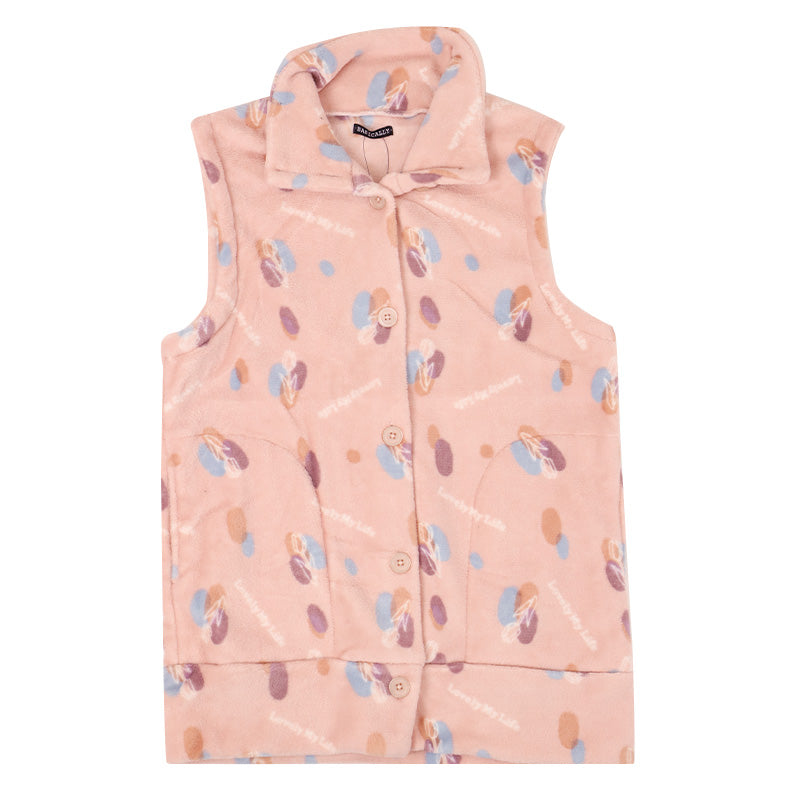 あったか ベスト レディース 冬 かわいい ルームウェア 婦人 部屋着 M-L マイクロファイバー やわらかい もこもこ 柄 暖かい あたたかい 柔らか 秋冬 寒さ対策 冷え対策 温活 30代 40代 50代 60代