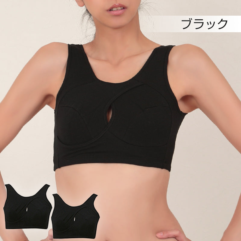 レディース ナイトブラ ノンワイヤー 2枚セット M~4L (夜用 ブラジャー 大きいサイズ 下着 インナー 綿 寝るとき 睡眠 ブラ) (在庫限り)