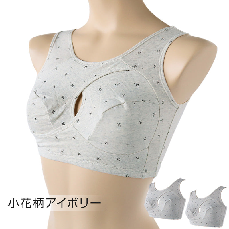 レディース ナイトブラ ノンワイヤー 2枚セット M~4L (夜用 ブラジャー 大きいサイズ 下着 インナー 綿 寝るとき 睡眠 ブラ) (在庫限り)